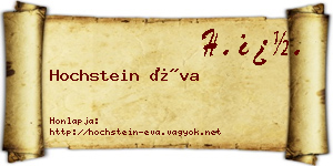 Hochstein Éva névjegykártya